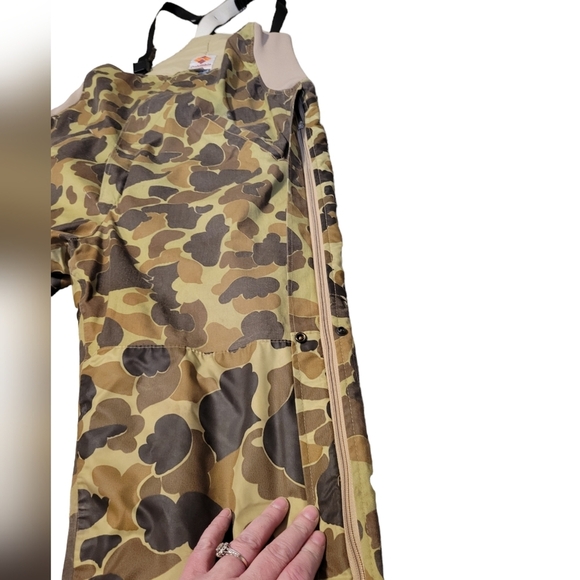 Columbia Goretex Men's Snow Duck Camo Overall Bib Pants Size Large Vintage - Picture 10 of 13